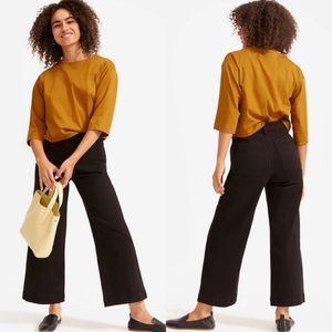 Everlane Wide Leg Crop Pants Black SZ 14